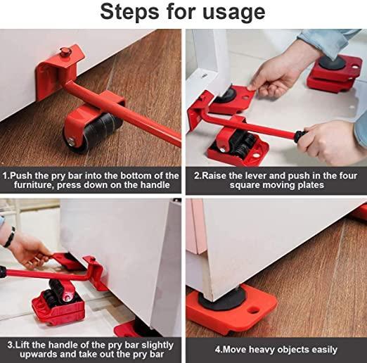 Furniture Lifter Tool Set Heavy Duty Wheel Pads 50% Off