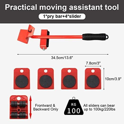 Furniture Lifter Tool Set Heavy Duty Wheel Pads 50% Off